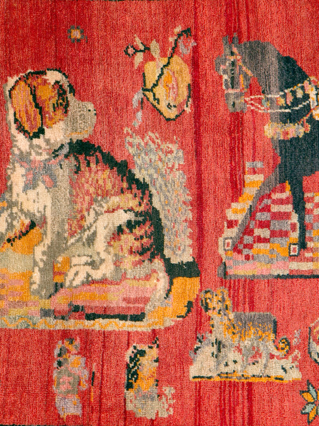 Vintage Pictorial Karabagh Rug, No.26474 - Galerie Shabab