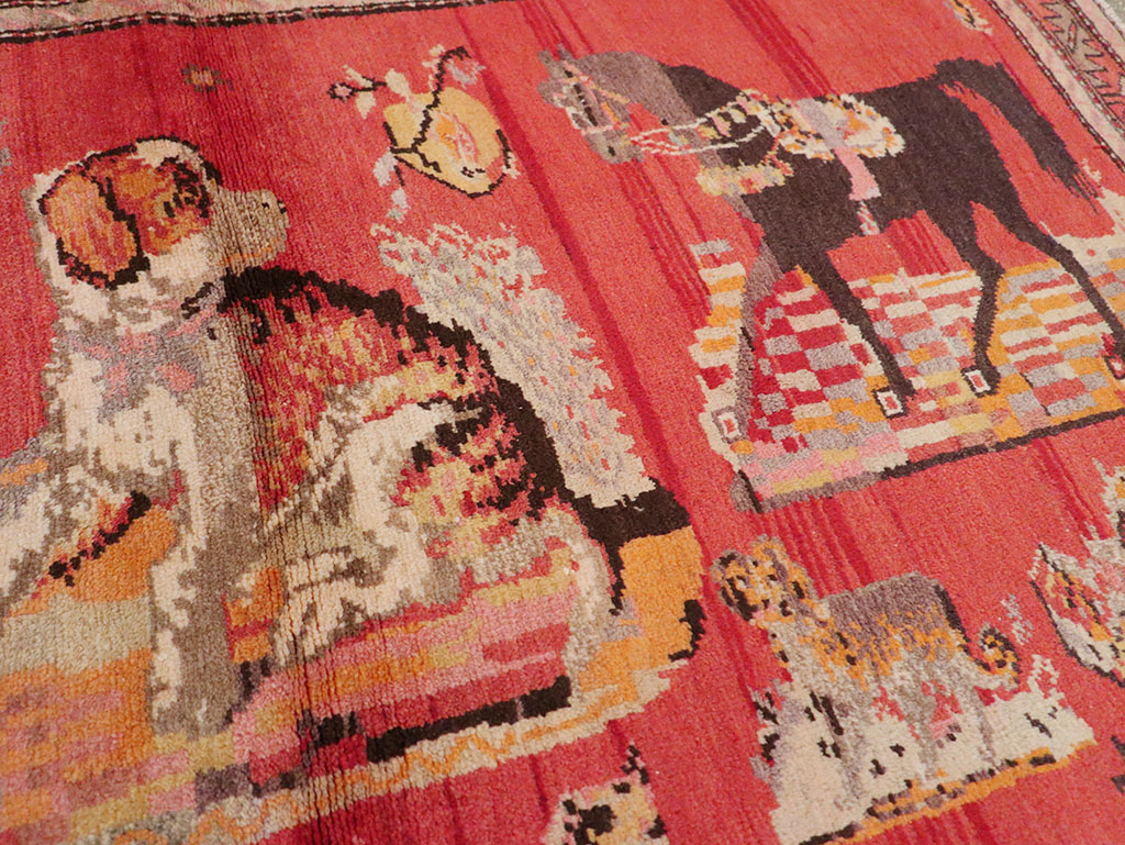 Vintage Pictorial Karabagh Rug, No.26474 - Galerie Shabab