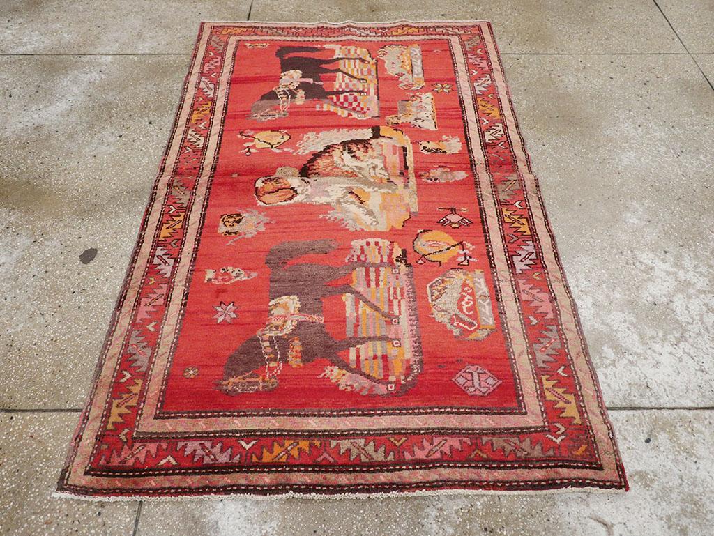 Vintage Pictorial Karabagh Rug, No.26474 - Galerie Shabab