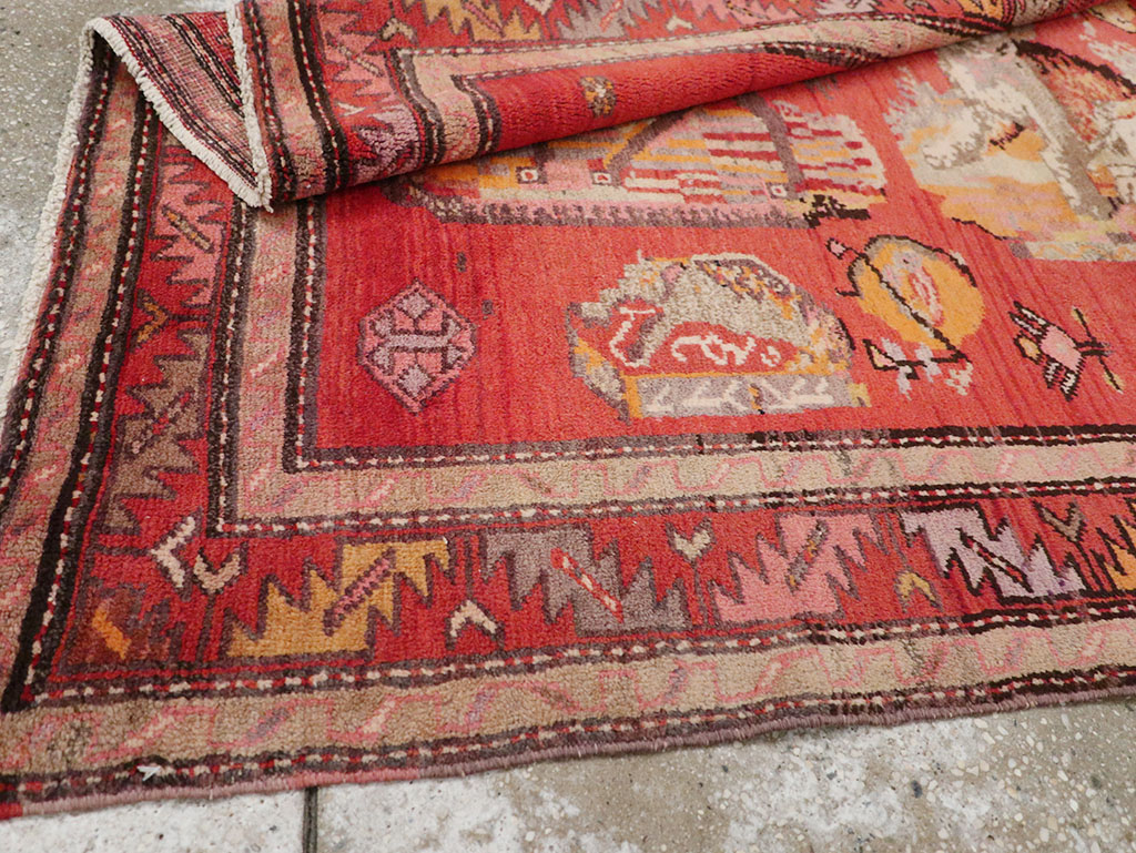 Vintage Pictorial Karabagh Rug, No.26474 - Galerie Shabab