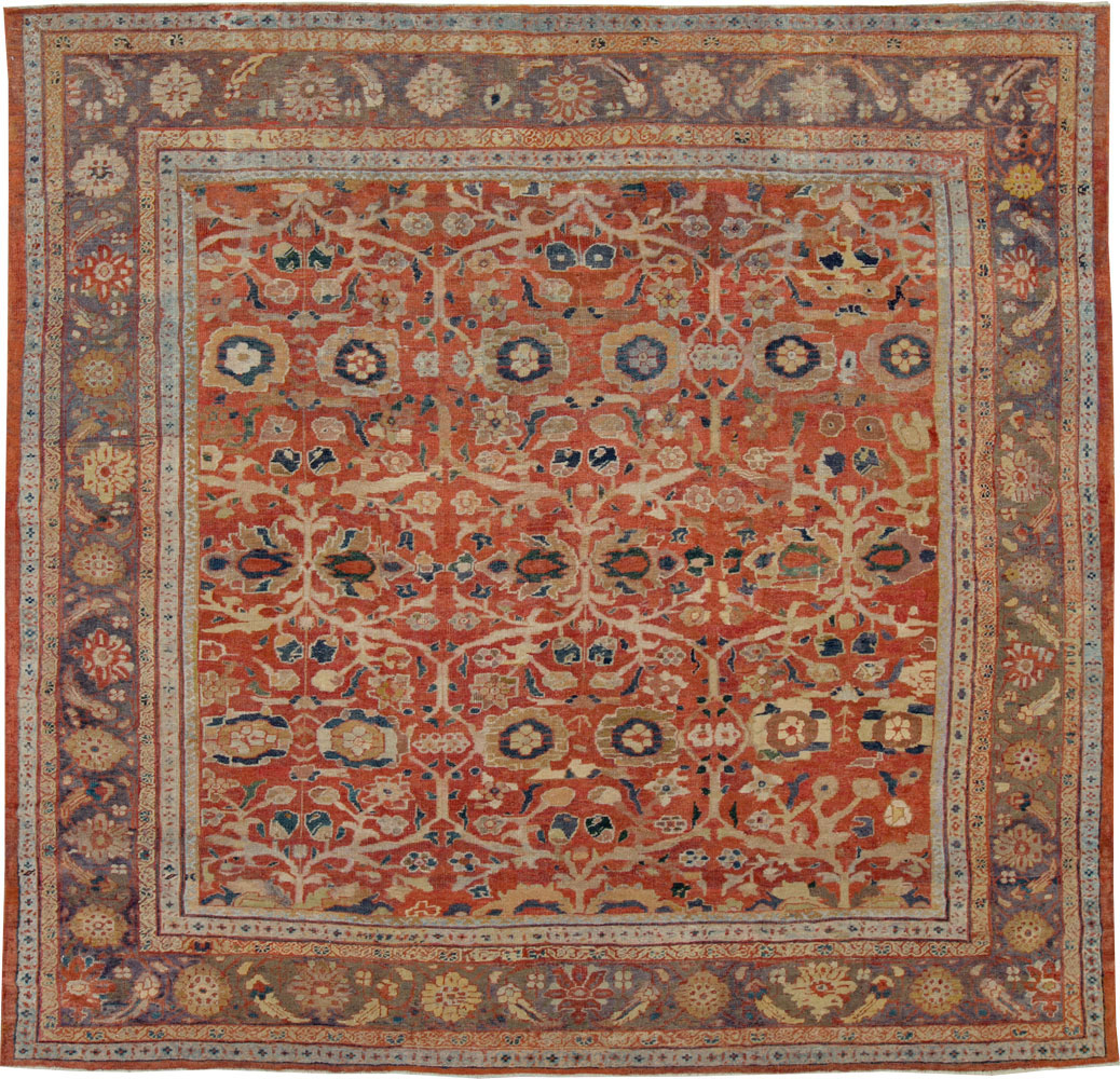 Antique Persian Mahal Square Carpet, No.26475 - Galerie Shabab