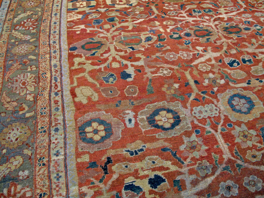 Antique Persian Mahal Square Carpet, No.26475 - Galerie Shabab