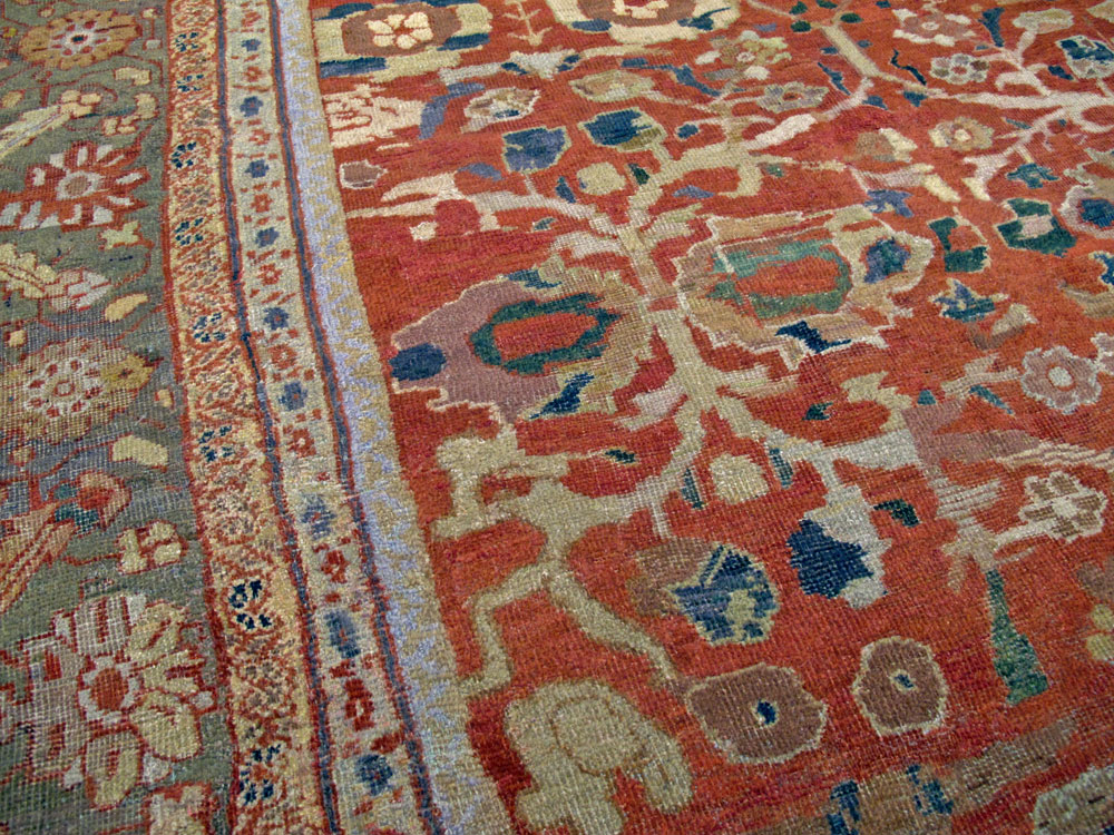 Antique Persian Mahal Square Carpet, No.26475 - Galerie Shabab