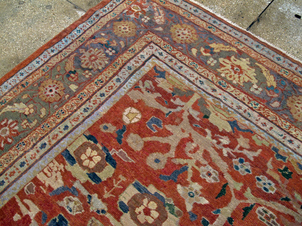 Antique Persian Mahal Square Carpet, No.26475 - Galerie Shabab