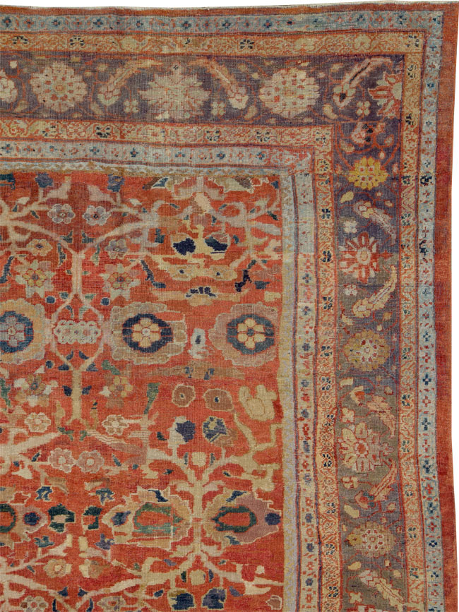 Antique Persian Mahal Square Carpet, No.26475 - Galerie Shabab