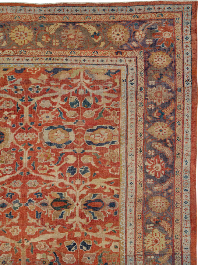 Antique Persian Mahal Square Carpet, No.26475 - Galerie Shabab