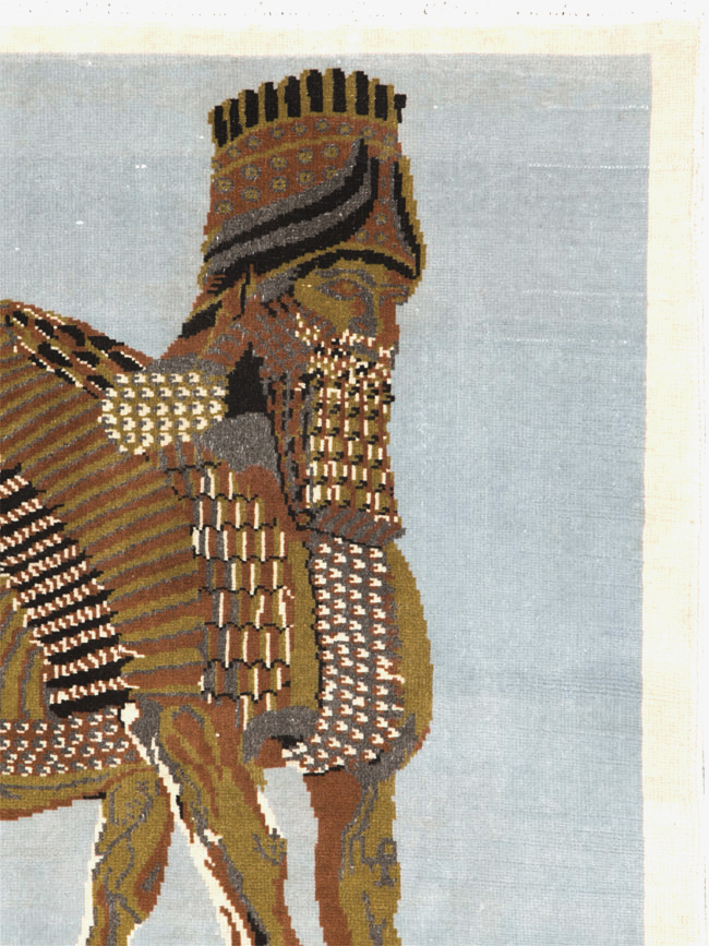 Vintage Egyptian Pictorial Tabriz Rug, No.26480 - Galerie Shabab