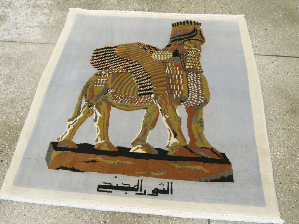 Vintage Egyptian Pictorial Tabriz Rug, No.26480 - Galerie Shabab