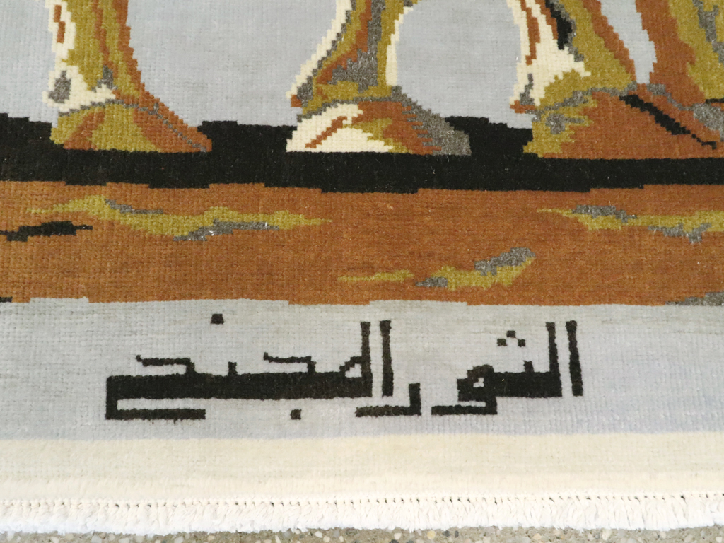 Vintage Egyptian Pictorial Tabriz Rug, No.26480 - Galerie Shabab