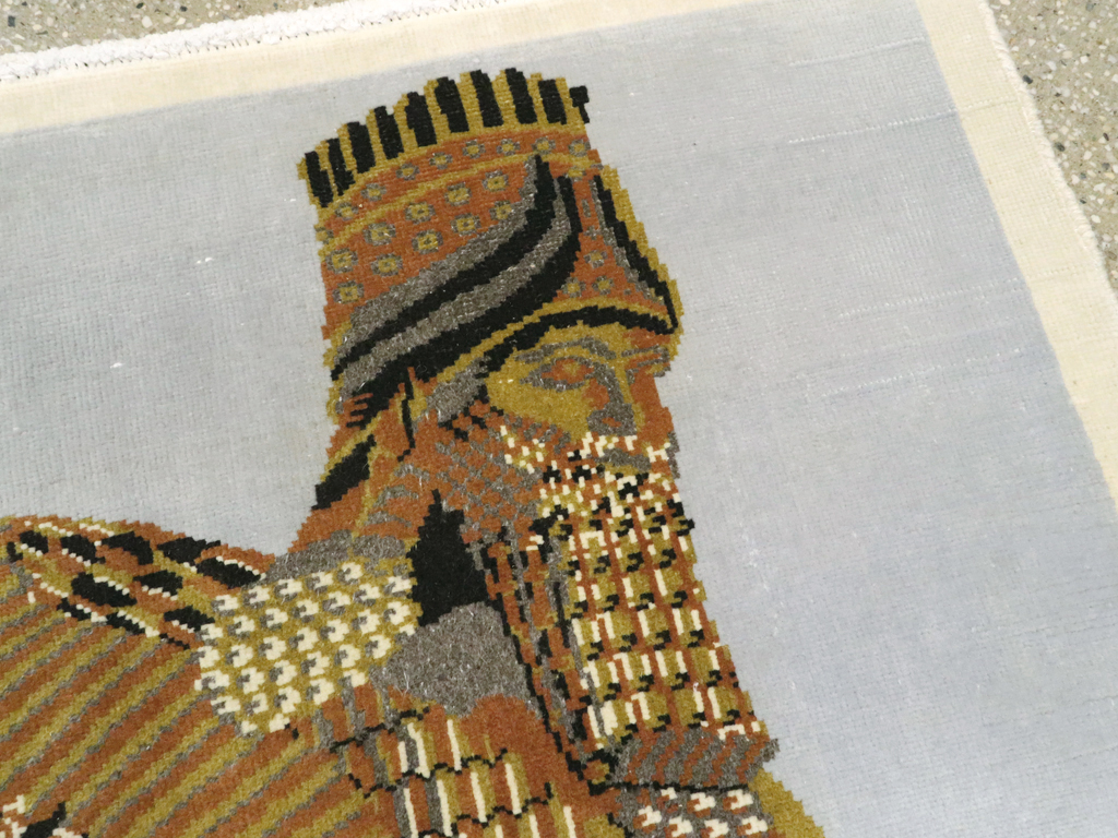 Vintage Egyptian Pictorial Tabriz Rug, No.26480 - Galerie Shabab