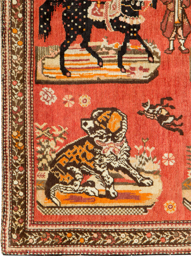 Vintage Caucasian Karabagh Pictorial Rug, No.26485 - Galerie Shabab