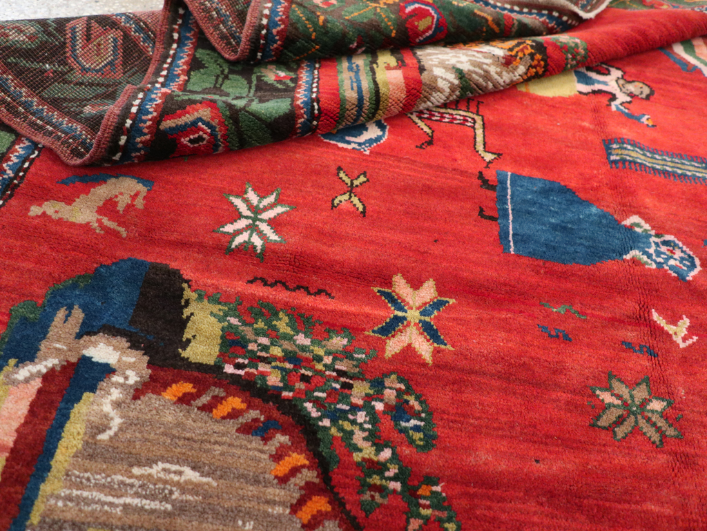 Vintage Pictoral Karabagh Rug, No.26499 - Galerie Shabab