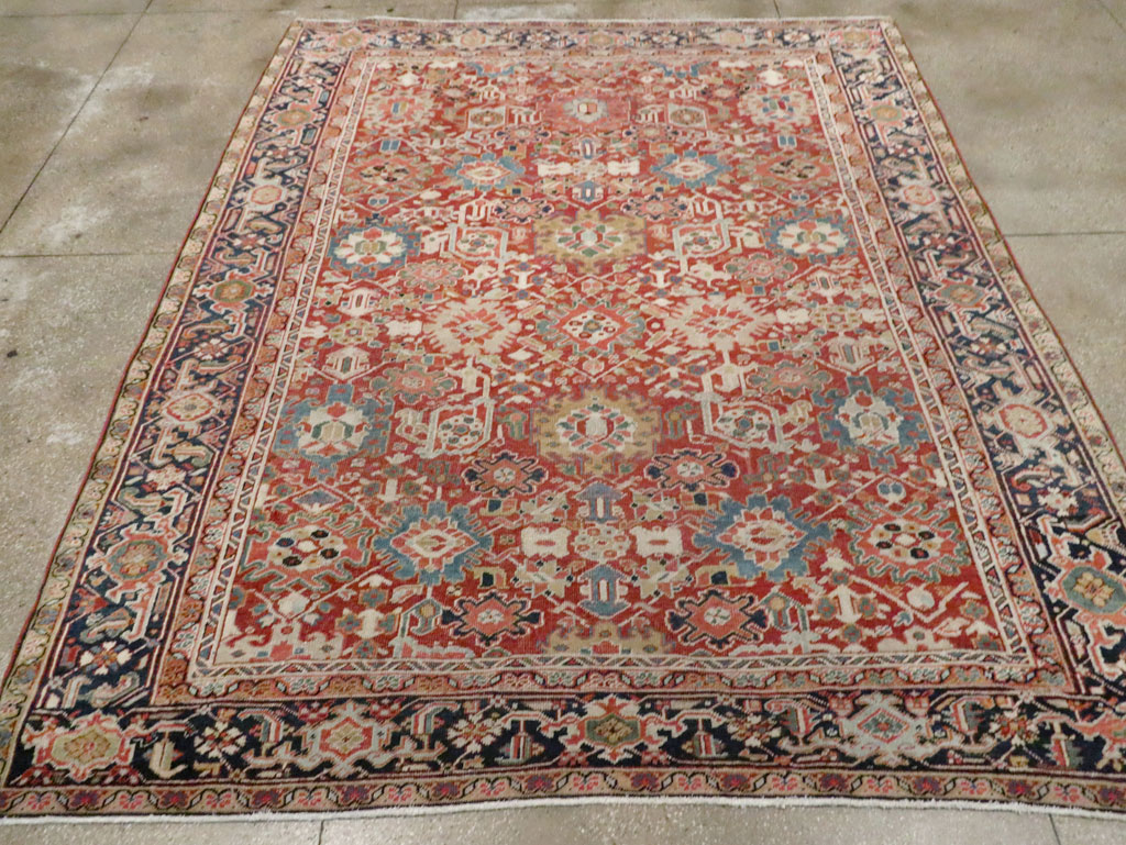 Antique Persian Heriz Room Size Carpet, No.26500 - Galerie Shabab