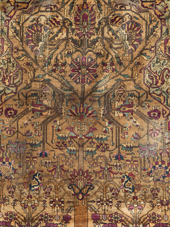 Silk Antique Persian Fereghan Accent Rug, No.26504 - Galerie Shabab