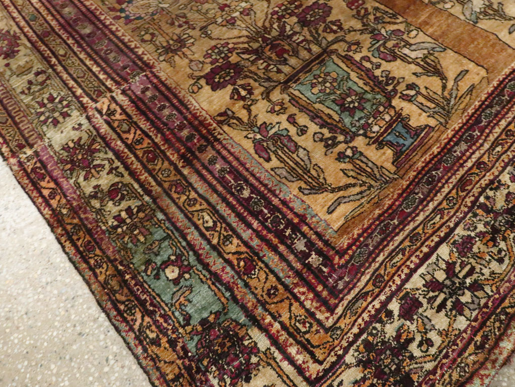 Silk Antique Persian Fereghan Accent Rug, No.26504 - Galerie Shabab