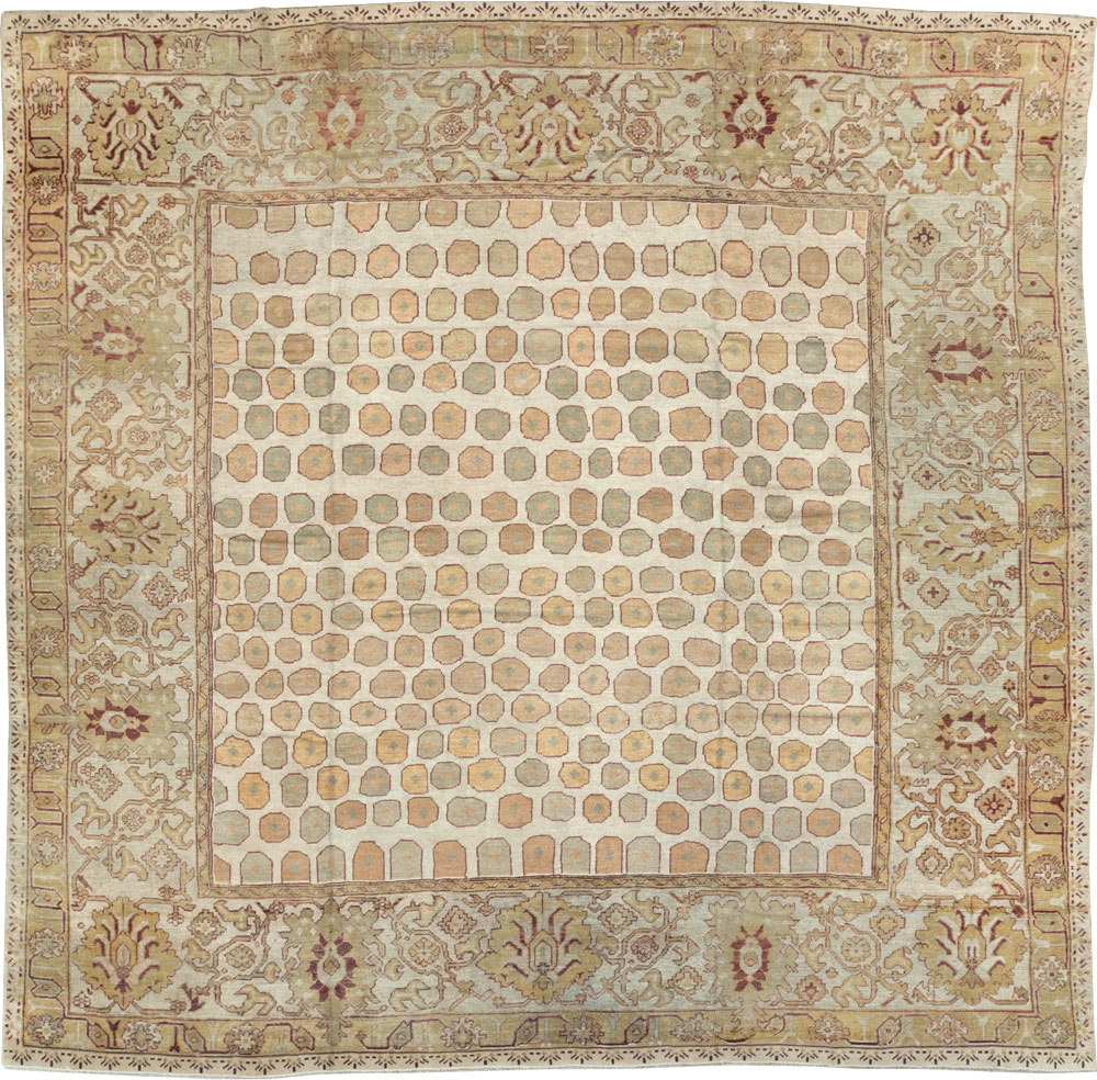 Antique Turkish Square Oushak Carpet, No.26507 - Galerie Shabab
