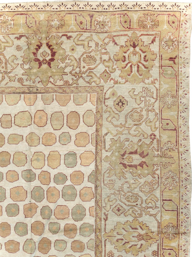 Antique Turkish Square Oushak Carpet, No.26507 - Galerie Shabab