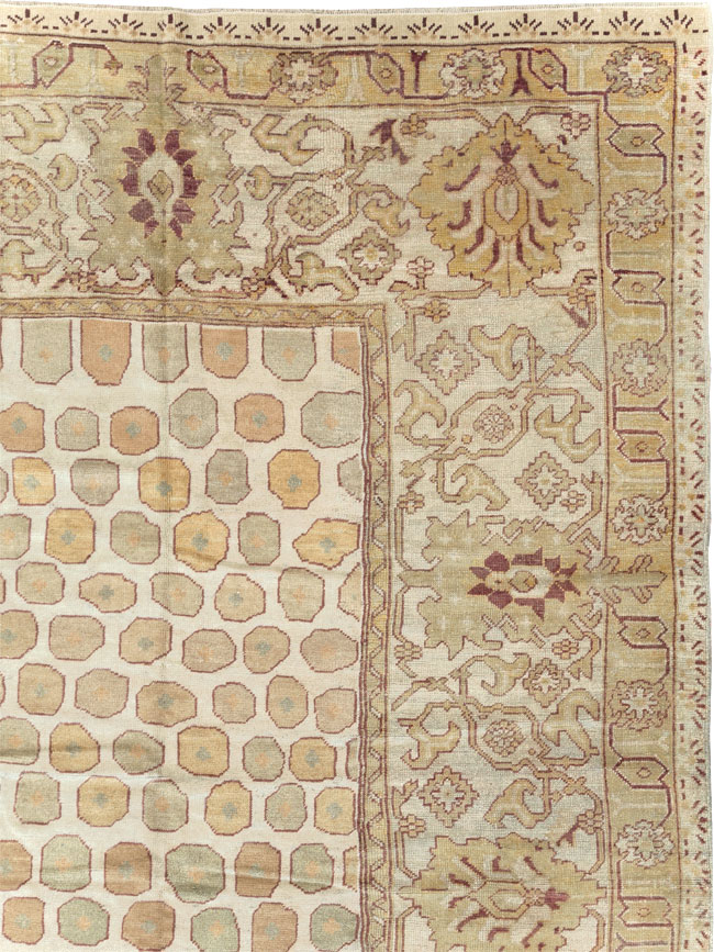 Antique Turkish Square Oushak Carpet, No.26507 - Galerie Shabab