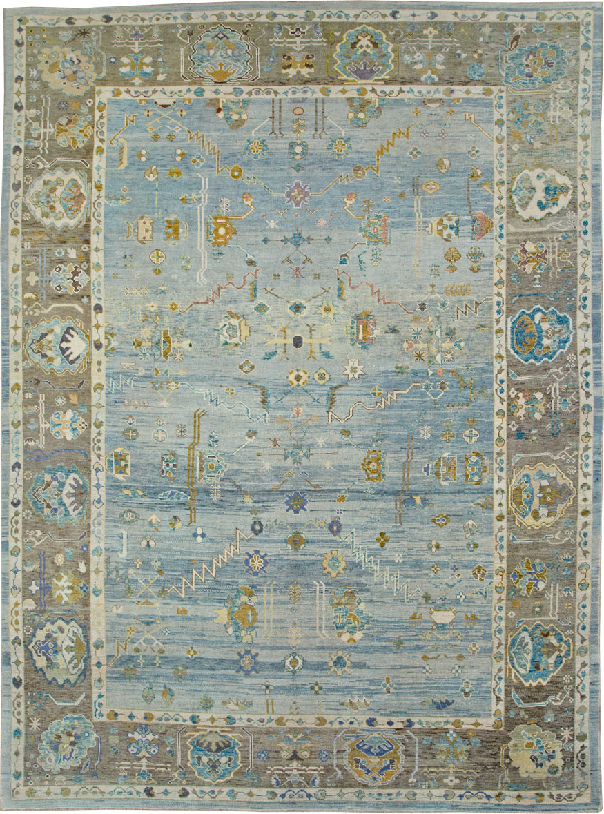 Vintage Turkish Oushak Carpet, No.26509 - Galerie Shabab