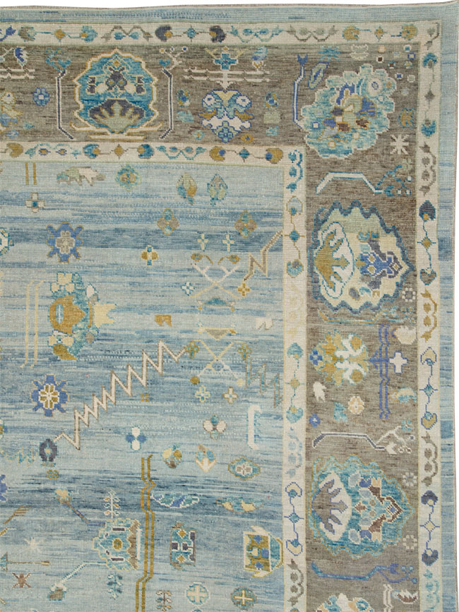 Vintage Turkish Oushak Carpet, No.26509 - Galerie Shabab