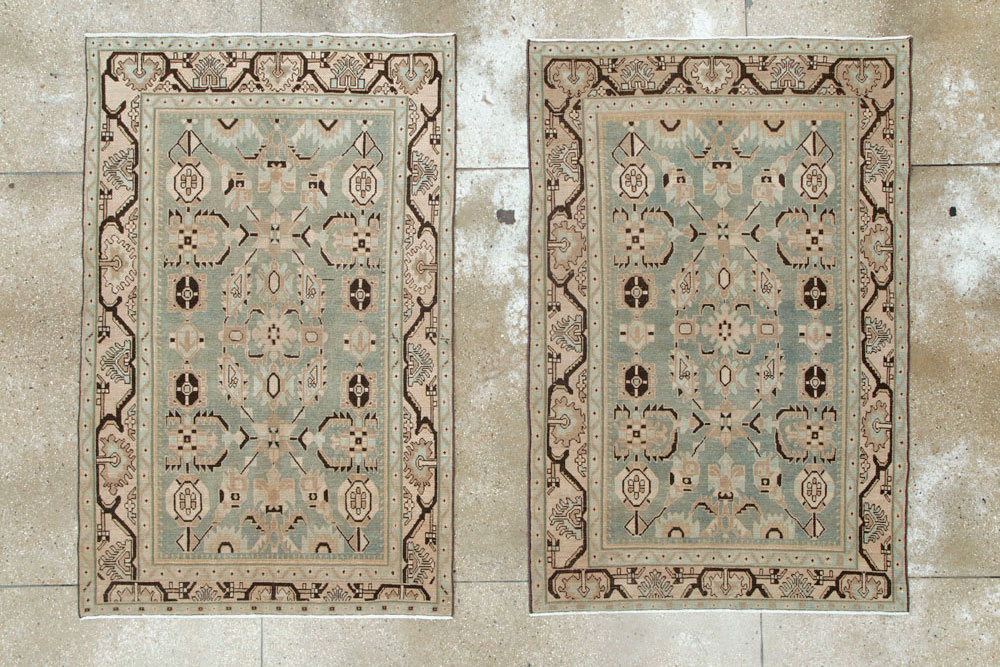 Vintage Persian Malayer Accent Rug (Pair: 1 of 2), No.26546 - Galerie Shabab