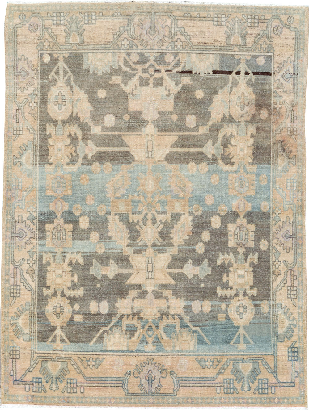 Vintage Persian Malayer Throw Rug, No.26568 - Galerie Shabab
