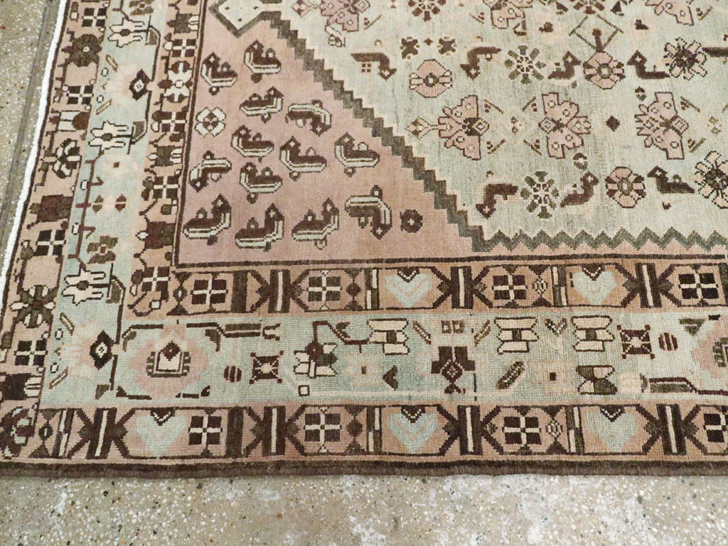 Vintage Persian Malayer Wide Gallery Runner, No.26573 - Galerie Shabab