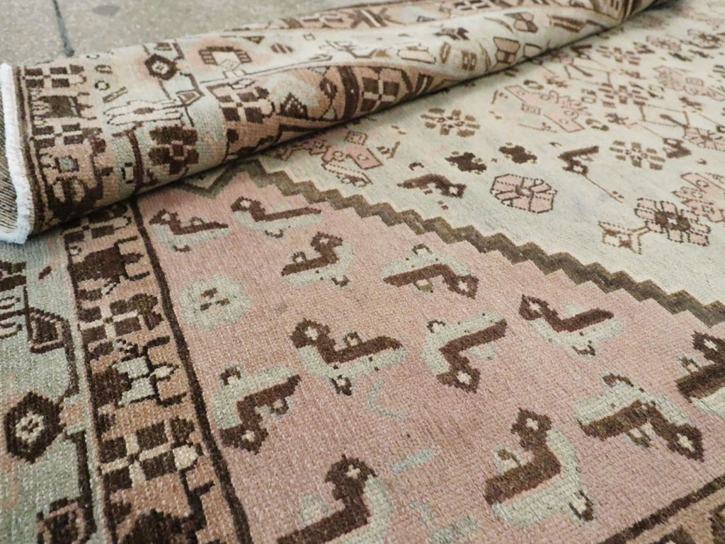 Vintage Persian Malayer Wide Gallery Runner, No.26573 - Galerie Shabab