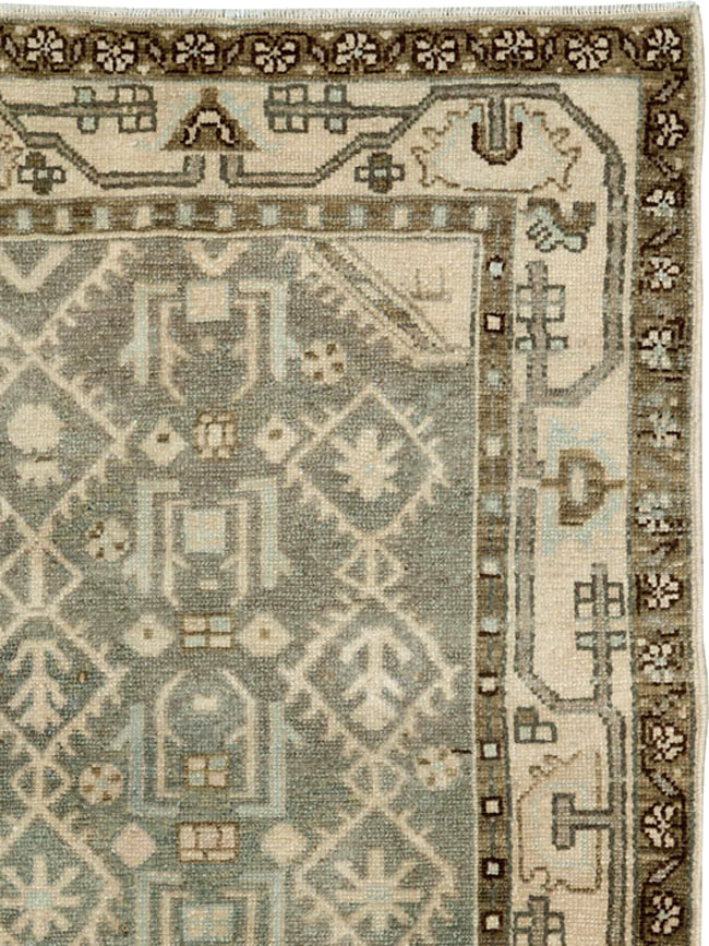 Vintage Persian Malayer Throw Rug, No.26585 - Galerie Shabab