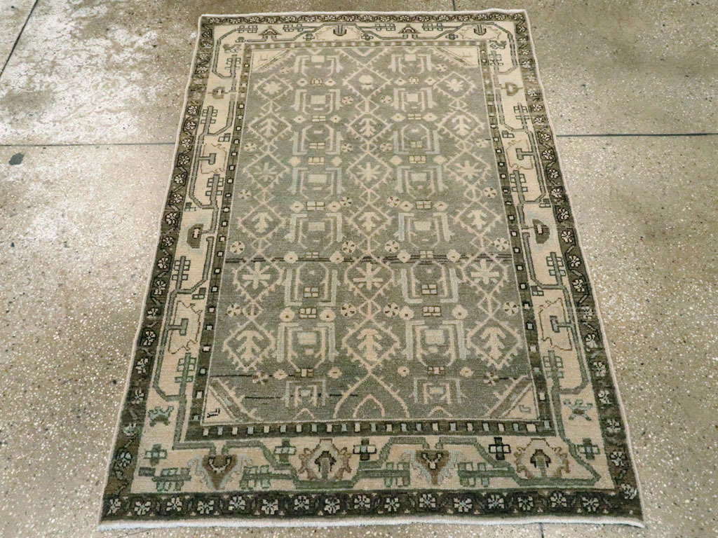 Vintage Persian Malayer Throw Rug, No.26585 - Galerie Shabab