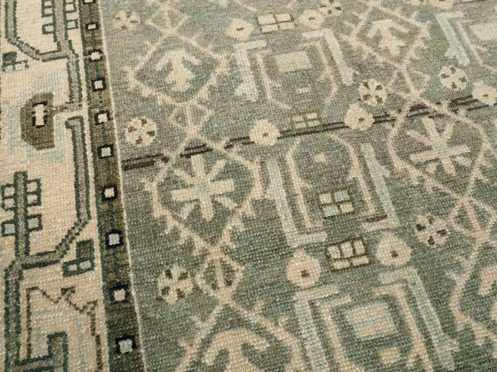 Vintage Persian Malayer Throw Rug, No.26585 - Galerie Shabab