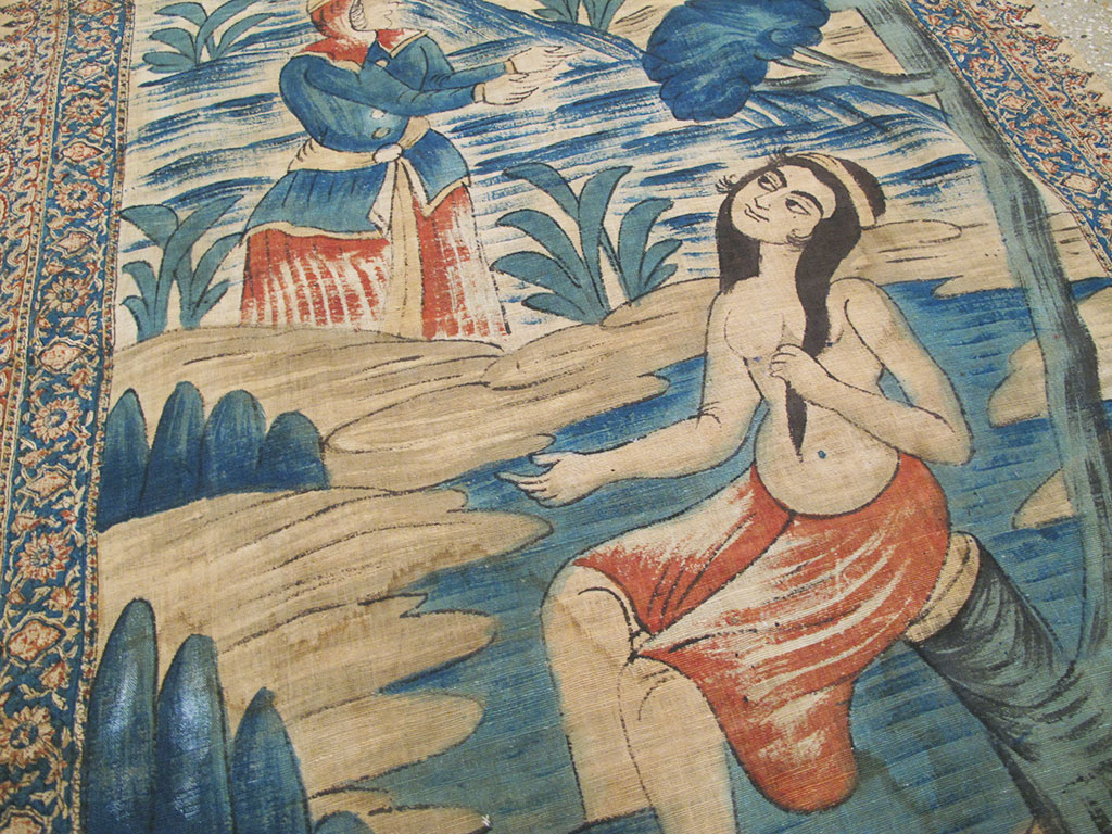 Vintage Persian Isfahan Ghalamkari Textile, No.26610 - Galerie Shabab