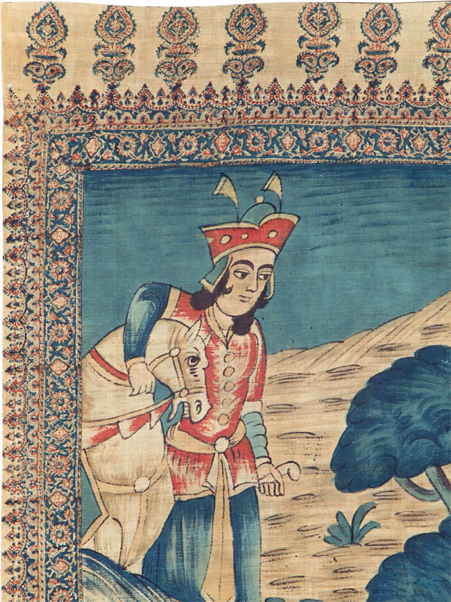 Vintage Persian Isfahan Ghalamkari Textile, No.26610 - Galerie Shabab