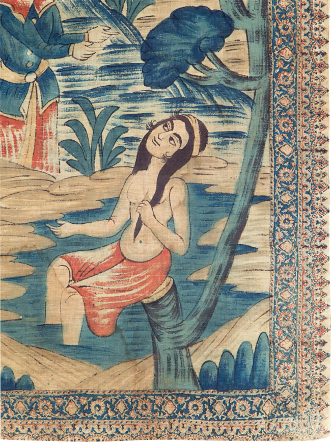 Vintage Persian Isfahan Ghalamkari Textile, No.26610 - Galerie Shabab