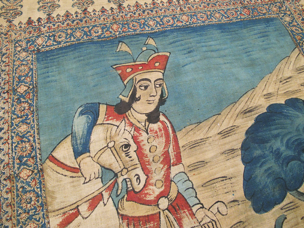 Vintage Persian Isfahan Ghalamkari Textile, No.26610 - Galerie Shabab