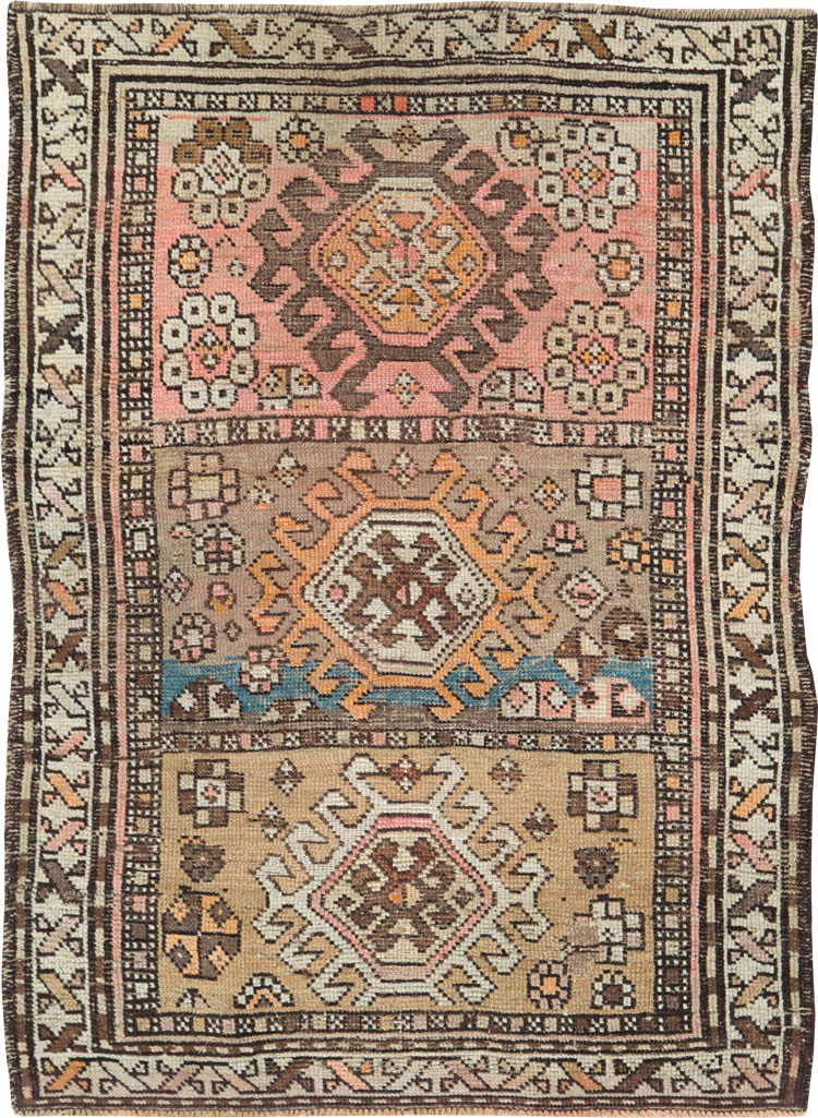 Caucasian Inspired Antique Persian Kurd Throw Rug, No.26619 - Galerie Shabab