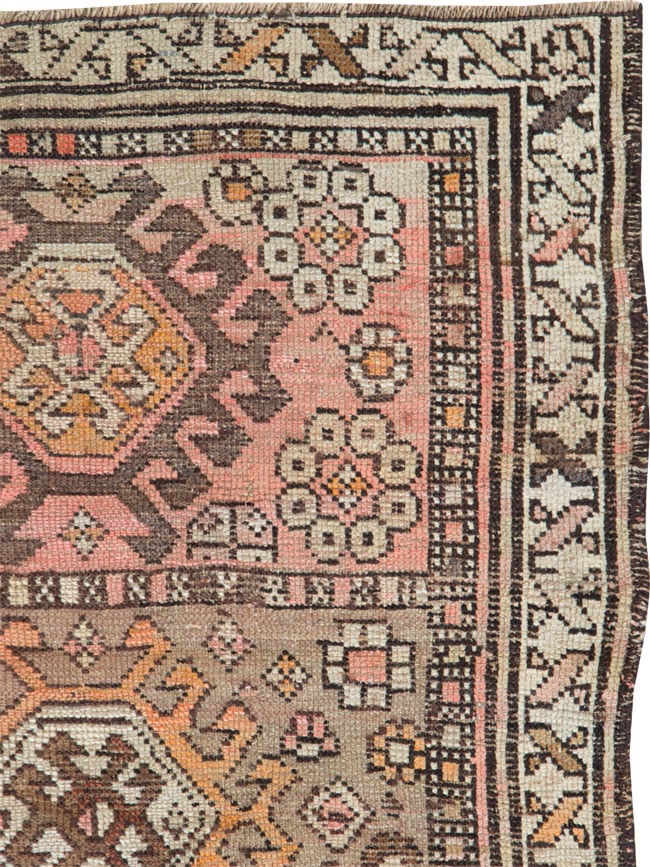 Caucasian Inspired Antique Persian Kurd Throw Rug, No.26619 - Galerie Shabab