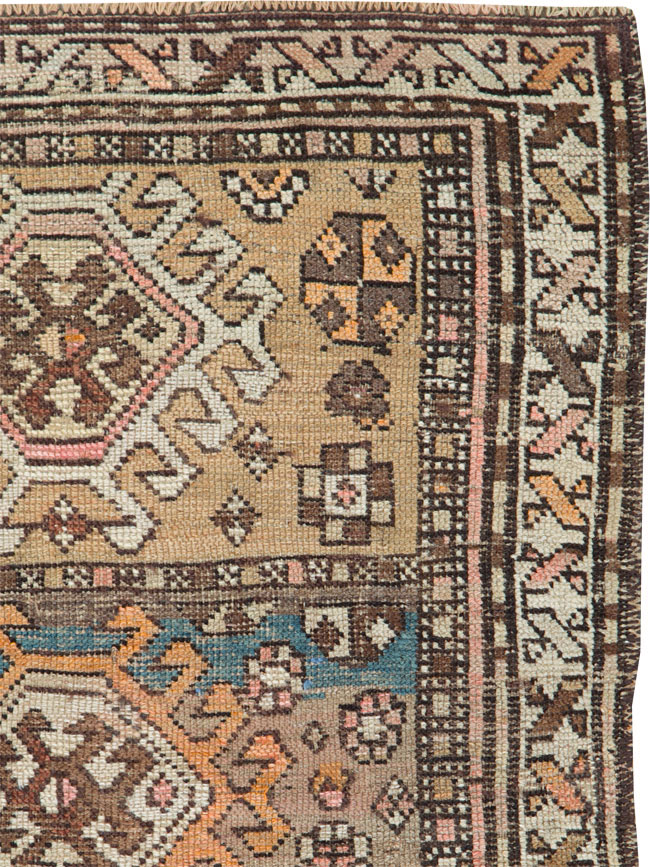 Caucasian Inspired Antique Persian Kurd Throw Rug, No.26619 - Galerie Shabab