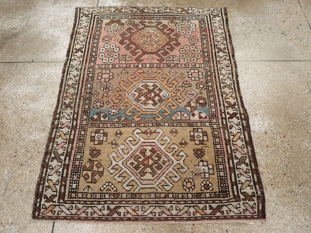 Caucasian Inspired Antique Persian Kurd Throw Rug, No.26619 - Galerie Shabab