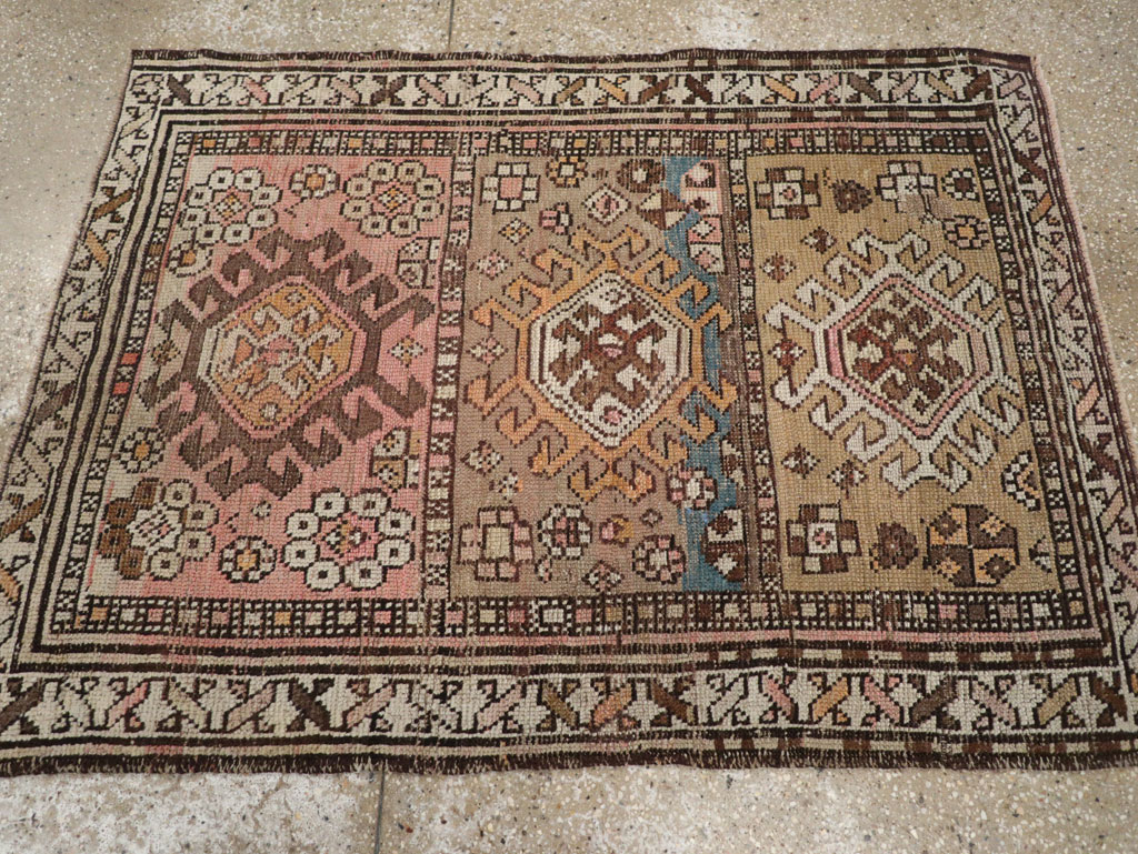 Caucasian Inspired Antique Persian Kurd Throw Rug, No.26619 - Galerie Shabab