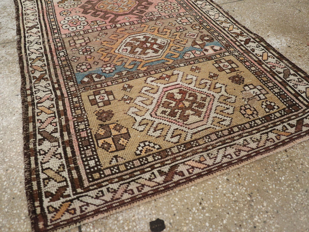 Caucasian Inspired Antique Persian Kurd Throw Rug, No.26619 - Galerie Shabab