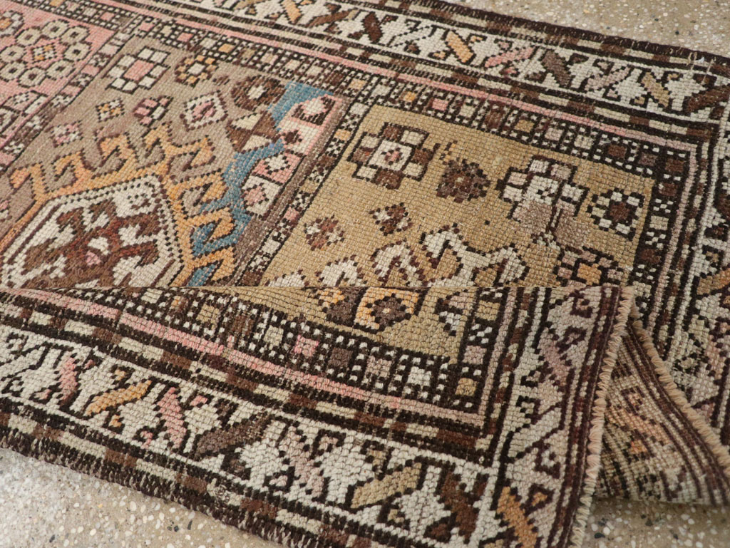 Caucasian Inspired Antique Persian Kurd Throw Rug, No.26619 - Galerie Shabab