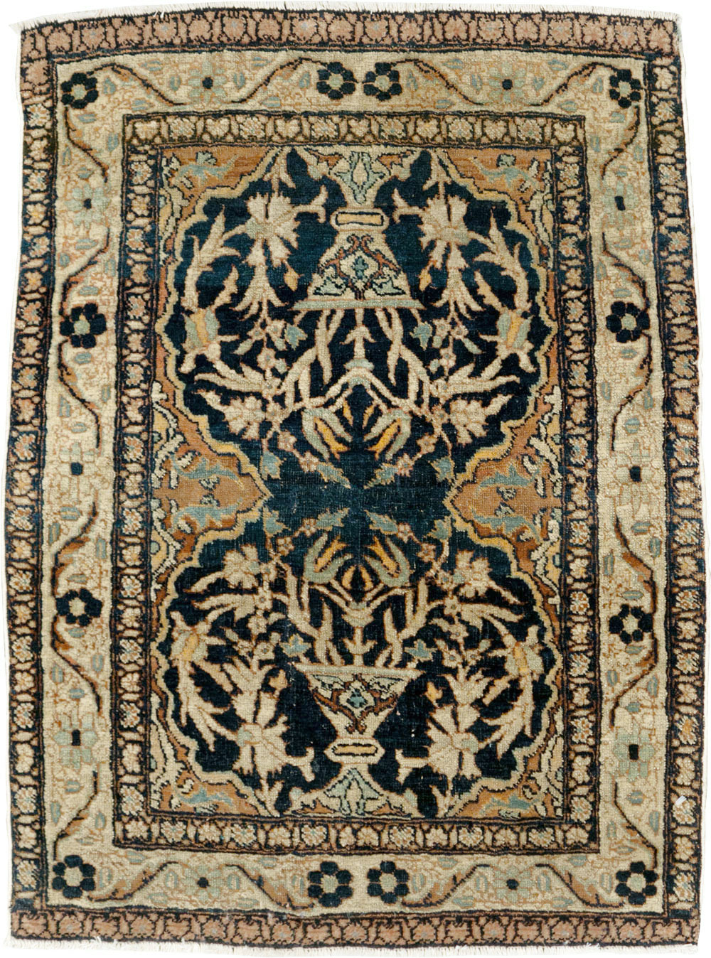 Antique Persian Tabriz Haji Jalili Throw Rug, No.26625 - Galerie Shabab