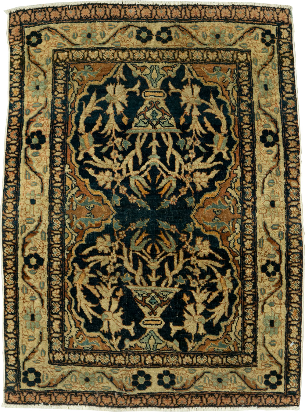Antique Persian Tabriz Haji Jalili Throw Rug, No.26625 - Galerie Shabab