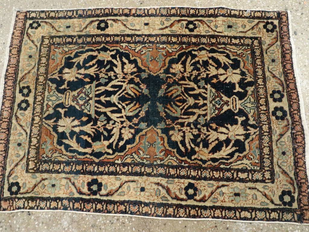 Antique Persian Tabriz Haji Jalili Throw Rug, No.26625 - Galerie Shabab