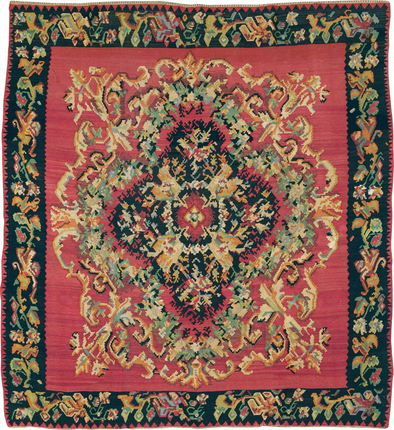 Vintage Russian Bessarabian Flatweave, No.26647 - Galerie Shabab