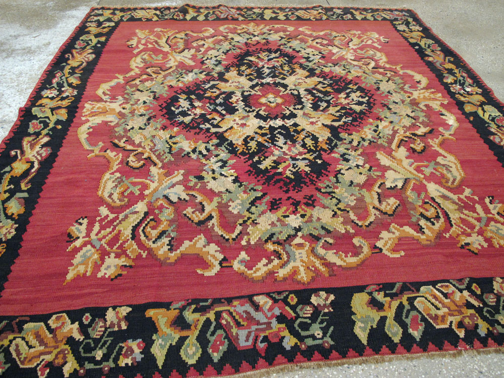 Vintage Russian Bessarabian Flatweave, No.26647 - Galerie Shabab