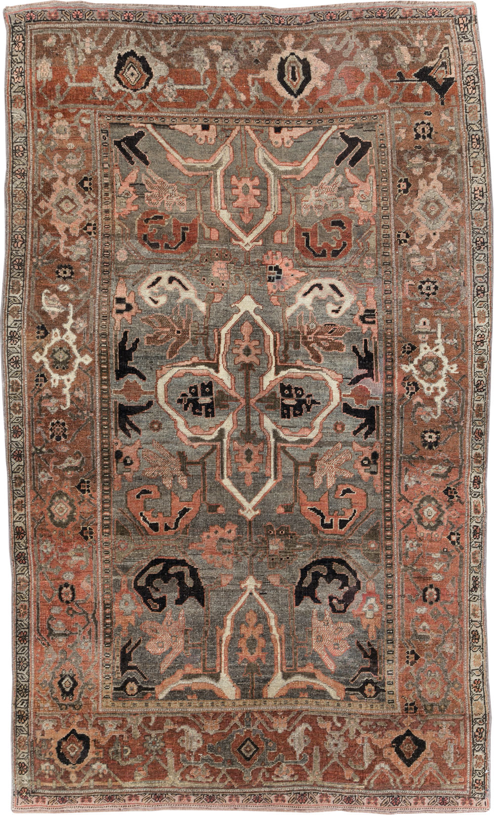 Antique Persian Bidjar Accent Rug, No.26662 - Galerie Shabab