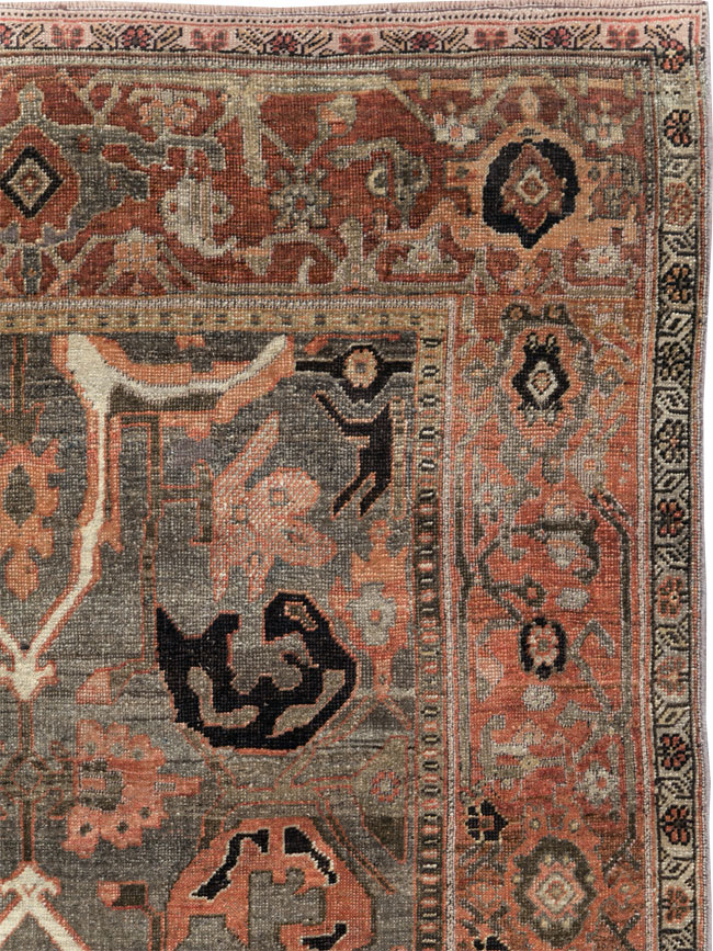 Antique Persian Bidjar Accent Rug, No.26662 - Galerie Shabab