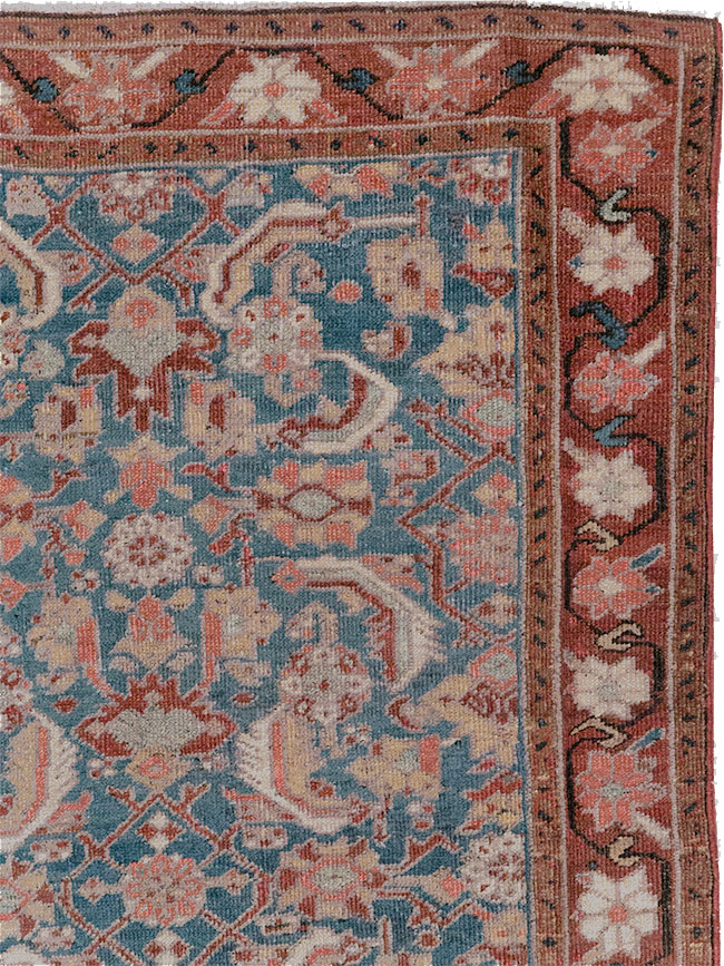 Antique Persian Heriz Throw Rug, No.26667 - Galerie Shabab